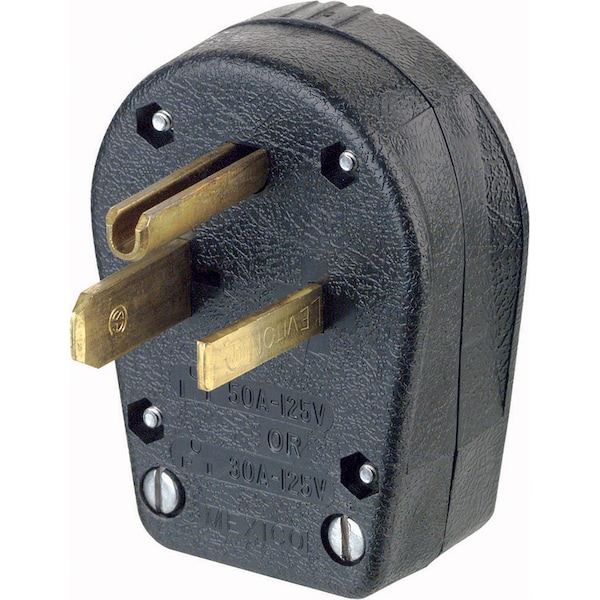 Leviton Commercial Thermoplastic Ground/Straight Blade Plug 5-30P/5-50P 14-6 AWG 2 Pole 3 Wire
